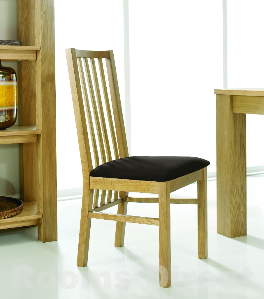 Cuba Oak Slatted Chair (pair) - Click Image to Close